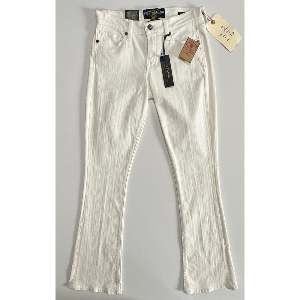Y2K Lucky Brand Sofia Boot White Curvy Bootcut Jeans 2/26 Sony Studios NWT READ